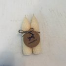 Butttercream, 4 Inch Tapered Hand Rolled Beeswax Candle Sticks