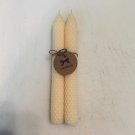 Buttercream, 8 Inch Tapered Hand Rolled Beeswax Candle Sticks