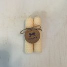 Buttercream, 4 Inch Hand Rolled Beeswax Candle Sticks