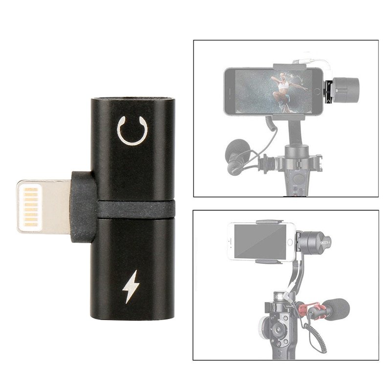 2 in 1 Audio Adapter for Zhiyun Smooth 4 Gimbal iPhone 7 8 X Charging Adapter for lightning Jack to