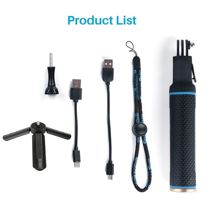 2 in1 Battery Charger Power Pack Reach Pole Extension Handle for DJI Osmo Pocket Gimbal GoPro SJCAM