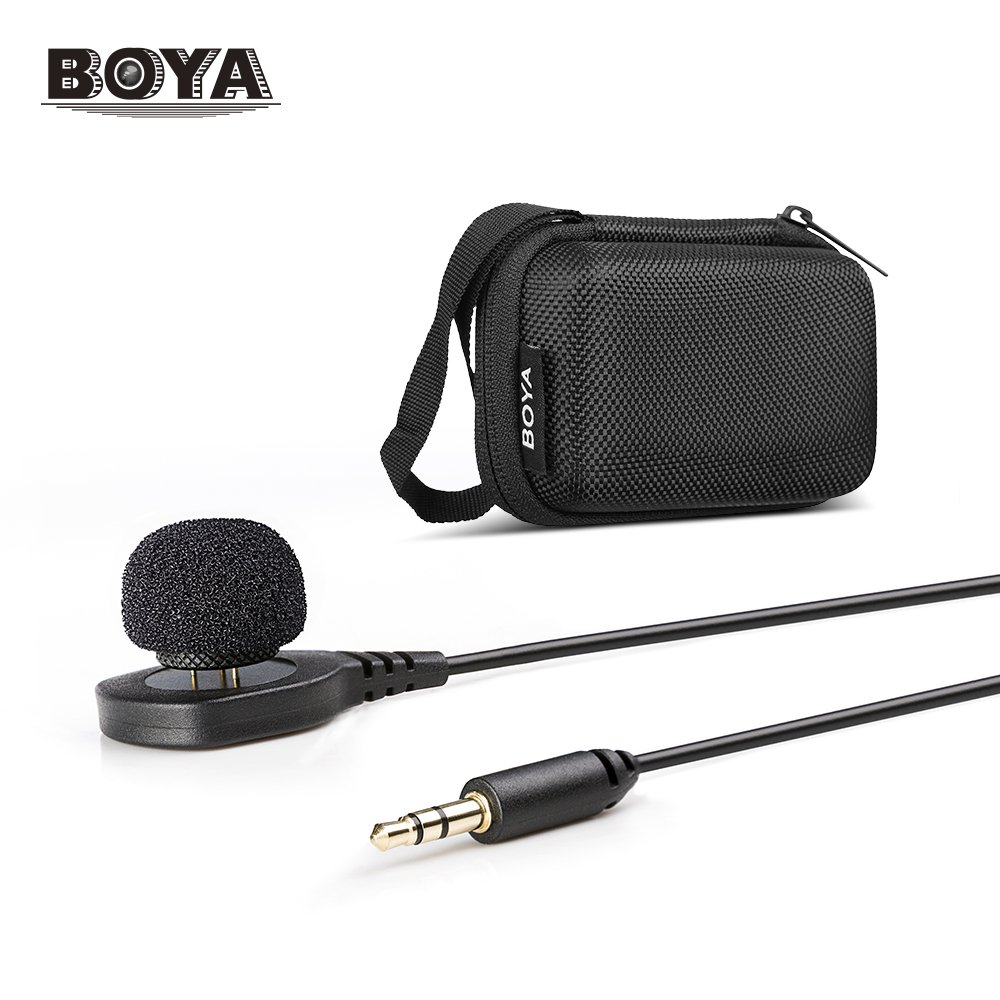 BOYA BY-HLM1 Wearable Pin Microphone Omnidirection Conderser Lavalier Mic 3.5mm Plug for Canon Nikon