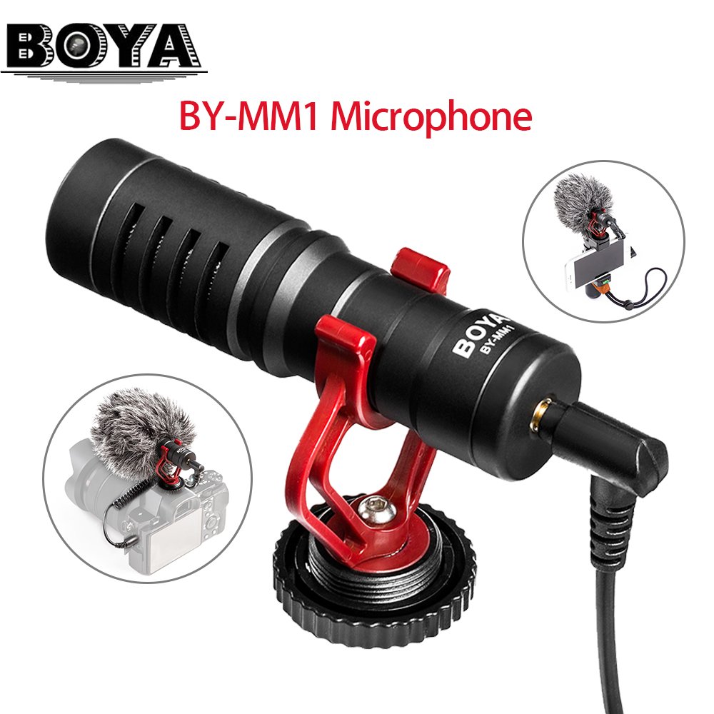 BOYA BY-MM1 Compact On-Camera Video Microphone Recording Mic for Smartphones cameras camcorders audi