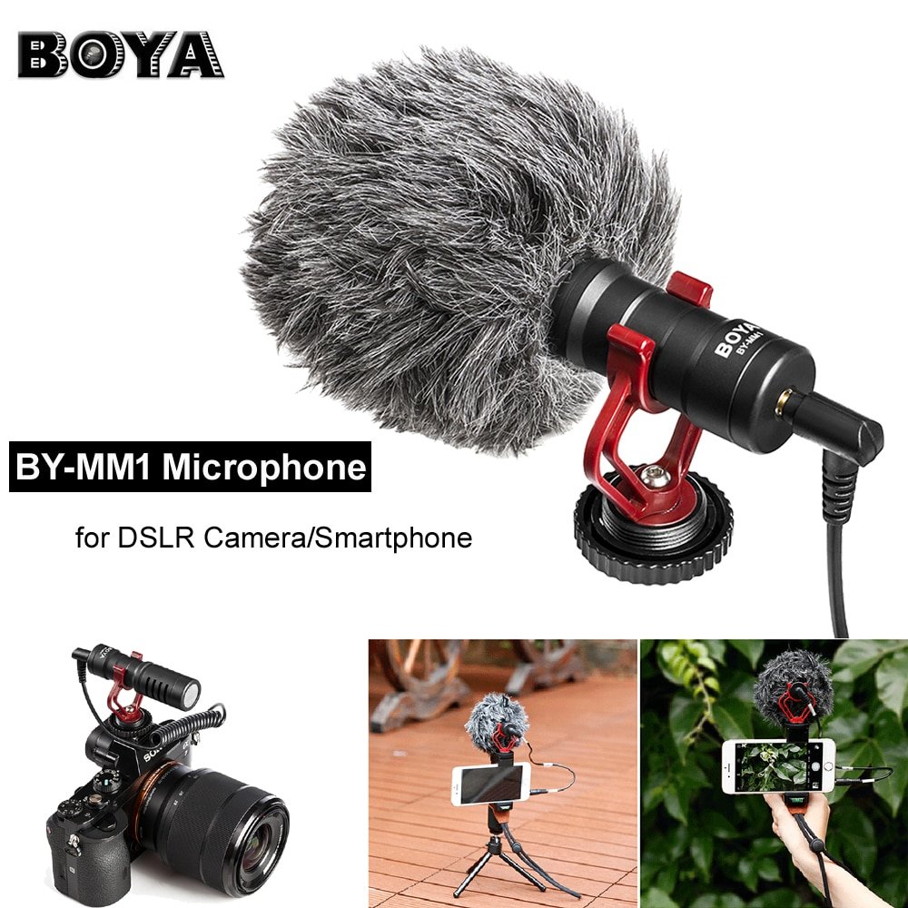 BOYA BY-MM1 Compact On-Camera Video Recording Microphone Mic for Nikon Canon Sony A7 DSLR Camera/Sma