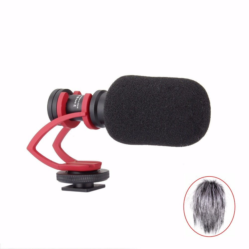 Comica CVM-VM10 II Cardioid Video Microphone for DJI OSMO GoPro Sony Camera Smartphone with Red Shoc