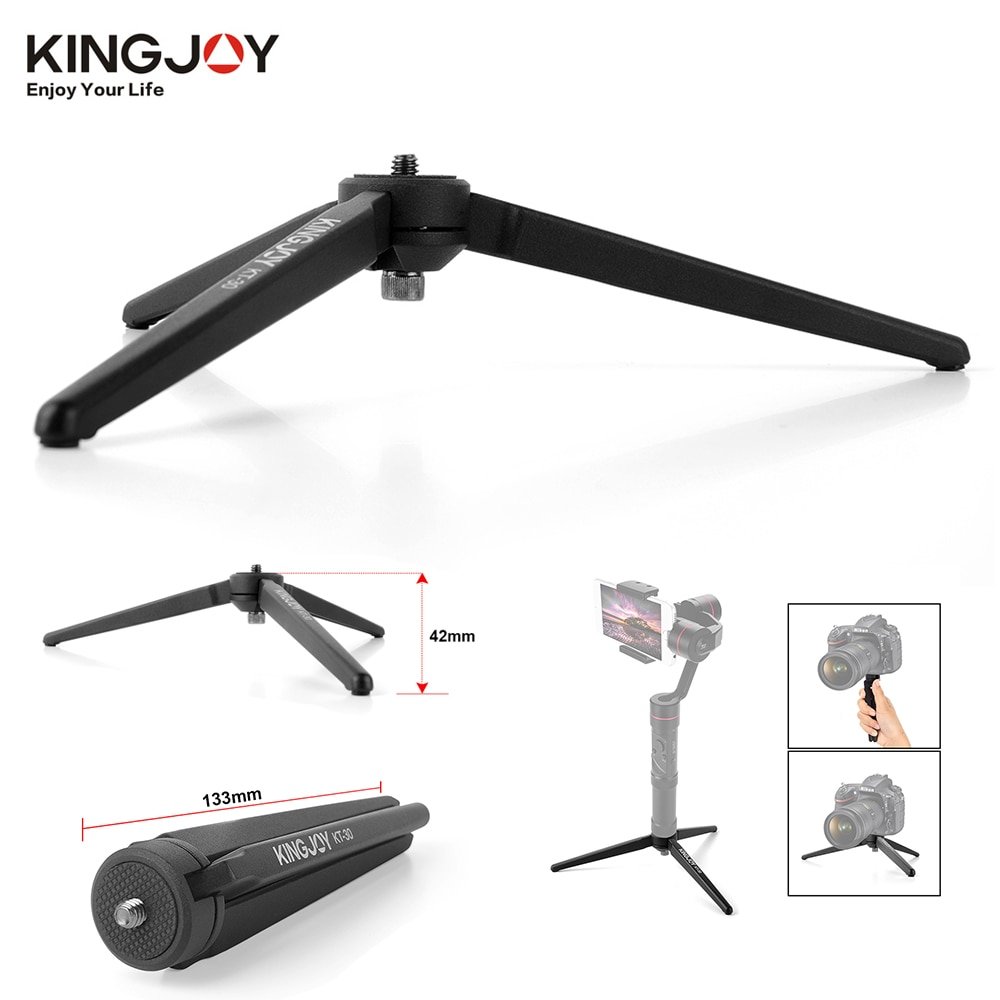 KINGJOY KT-30 Aluminum Portable Mini Tabletop Tripod Leg for DSLR Camera Zhiyun Smooth Q 4 Crane 3 C