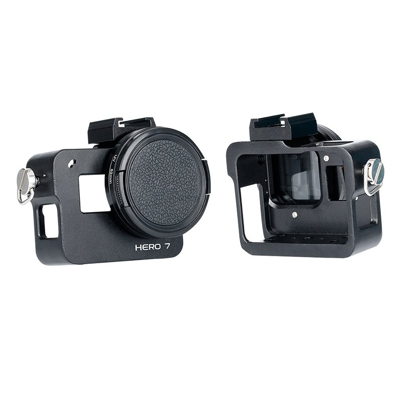 Metal Gopro Cage Hero 7 6 5 Camera Protection Frame with Filter Action Camera Accessories with Hot