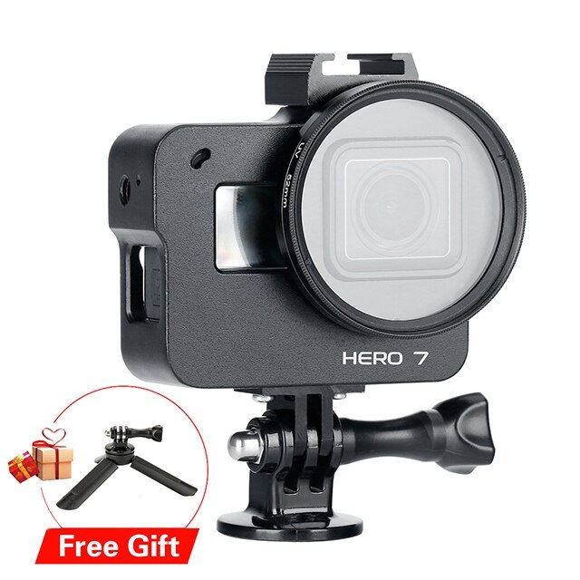 Metal Gopro Cage Hero 7 6 5 Camera Protection Frame with Filter Action Camera Accessories with Hot