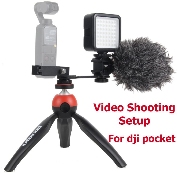 Osmo Pocket accessories Video Setup Mount Microphone L Bracket LED video light Mic Stand for DJI Poc