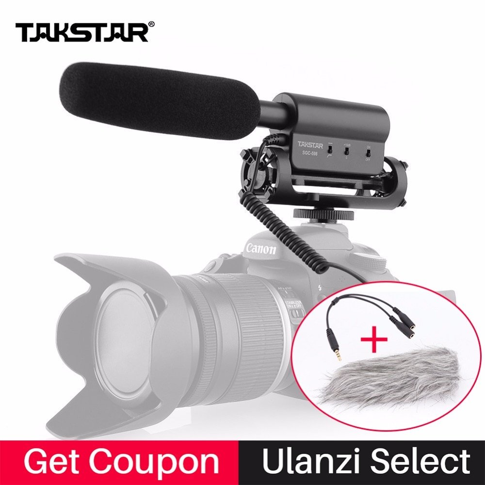 Takstar SGC-598 Condenser Video Recording Microphone for Nikon Canon Sony DSLR Camera Vlogging Inte