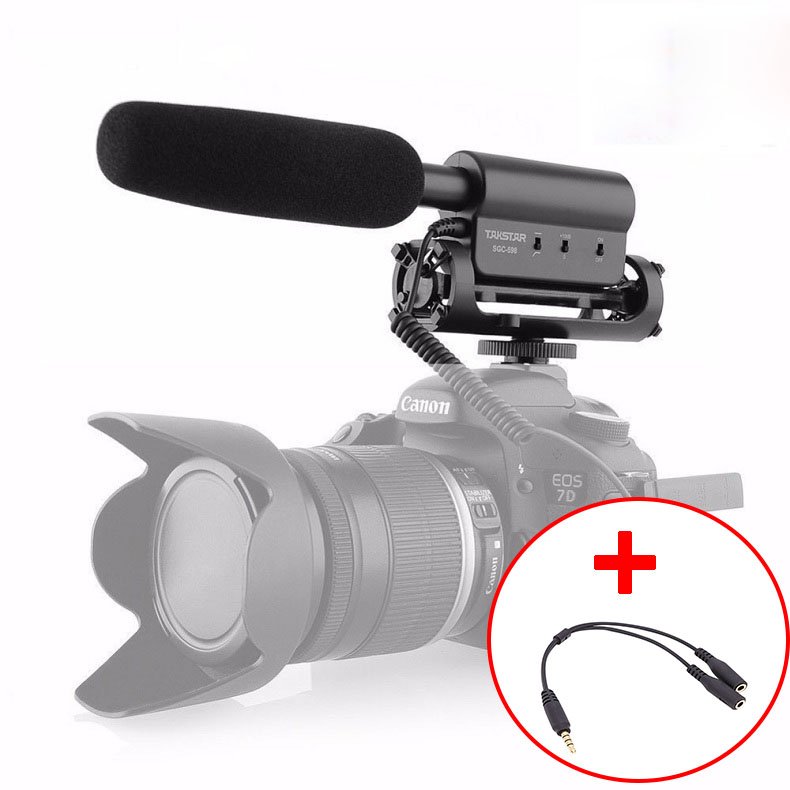 Takstar SGC-598 Condenser Video Recording Microphone for Nikon Canon Sony DSLR Camera Vlogging Inte