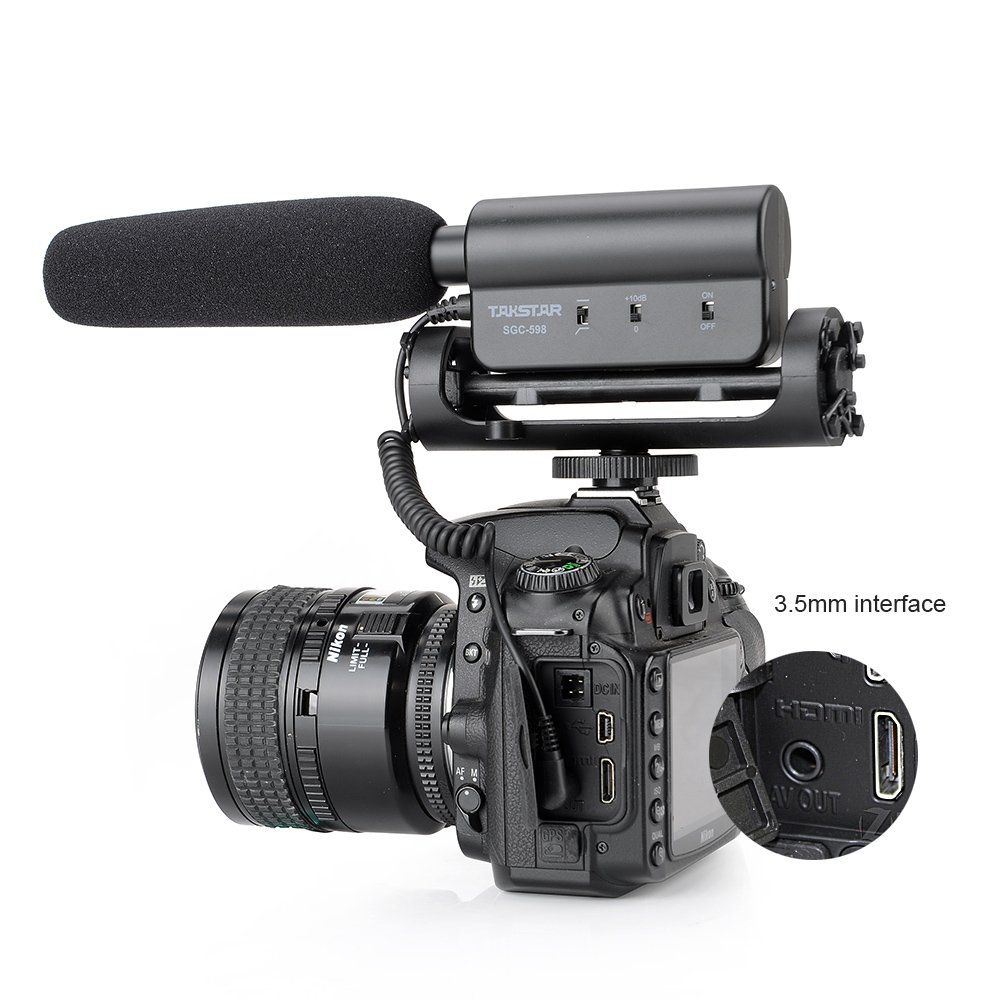 Takstar SGC-598 Photography Interview Lecture Conference Shotgun MIC Microphone for Nikon Canon DSLR