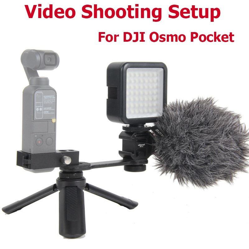 dji osmo pocket handheld accessories mount Microphone L Bracket LED video light Mic Stand for DJI Po