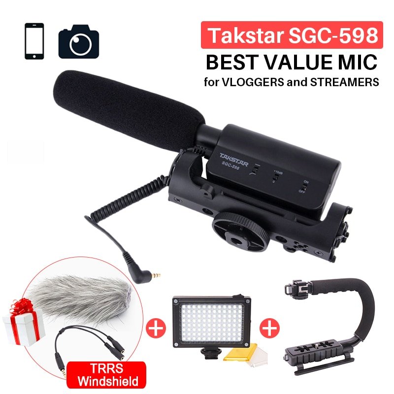 Takstar SGC-598 Photography Interview Shotgun MIC Microphone for Nikon Canon DSLR Camera DV Camcorde