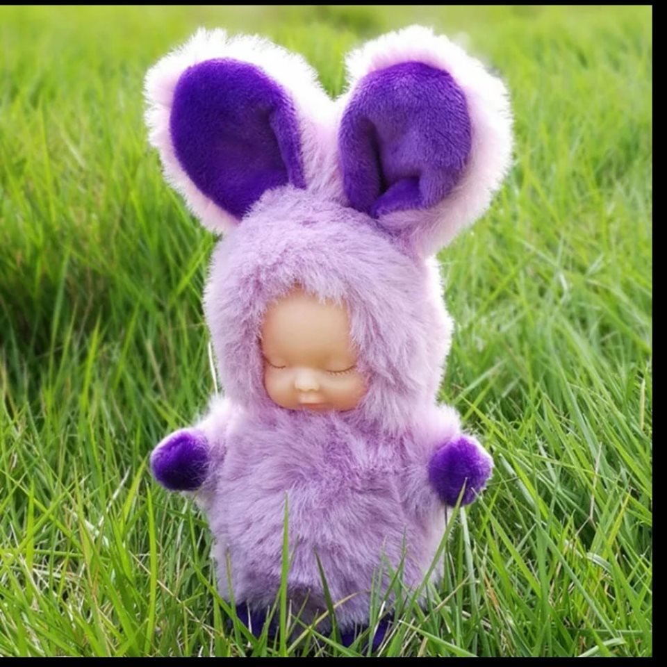 Baby Doll Key Chain Purple Rabbit