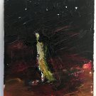 “Moon lit” original Painting 3.5x2.5