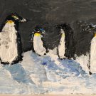 “Penguins” original Painting 3.5x2.5