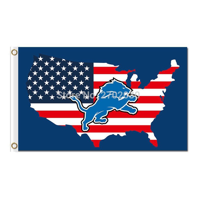 Detroit Lions flag banner 3x5ft w/Grommets polyester lions035