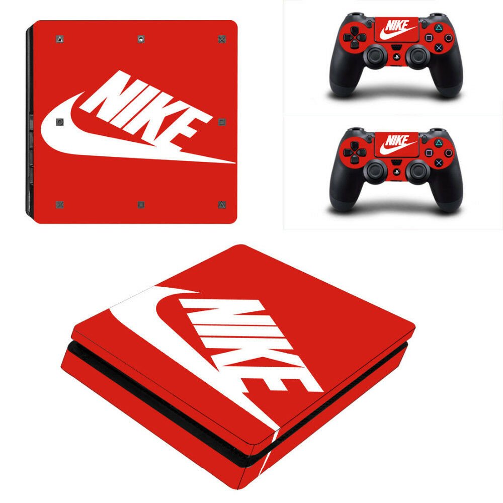 Nike Brand PS4 Slim Playstation 4 Slim Skin Sticker Vinyl Console+2 ...