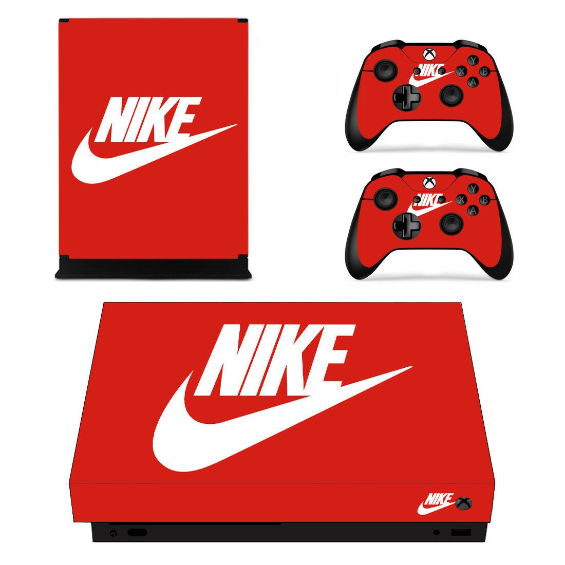 Nike Brand XBOX ONE X Skin Sticker Vinyl Console+2 controllers