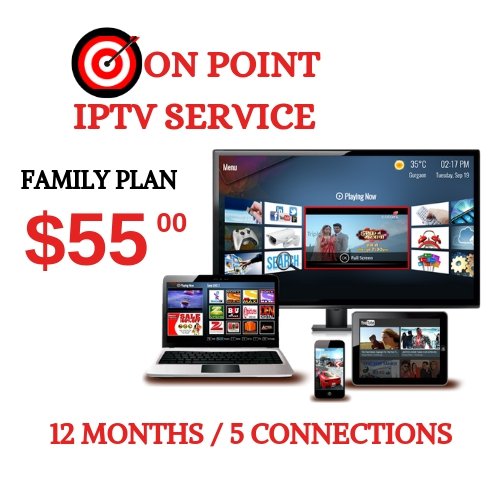 IPTV FAMILY PLAN/ 1 YEAR/ 5 CONNECTION/ INT'L CHANNELS