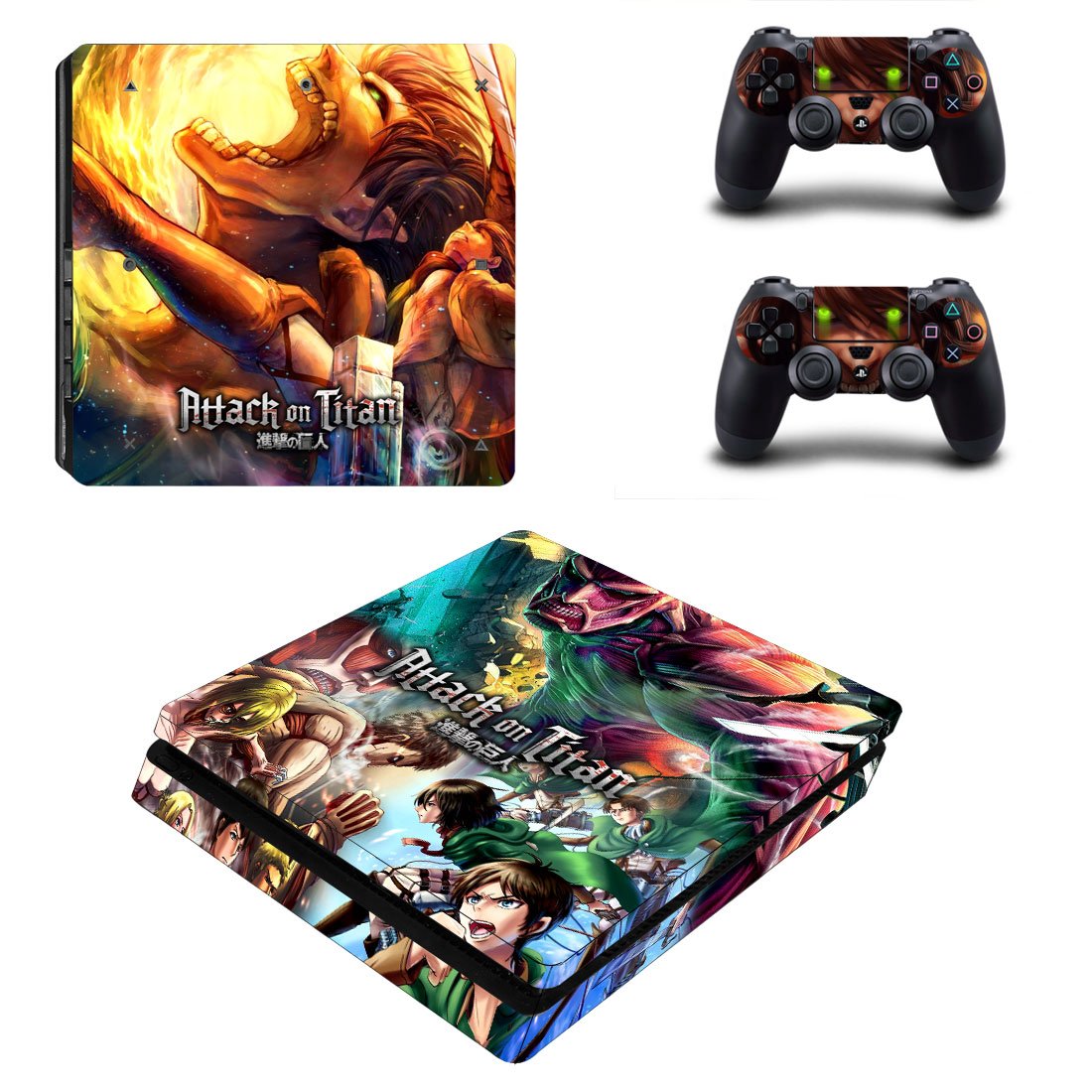 Attack On Titan PS4 Slim Skin Sticker Decals PS4 Console And Controllers Protect Your PS4