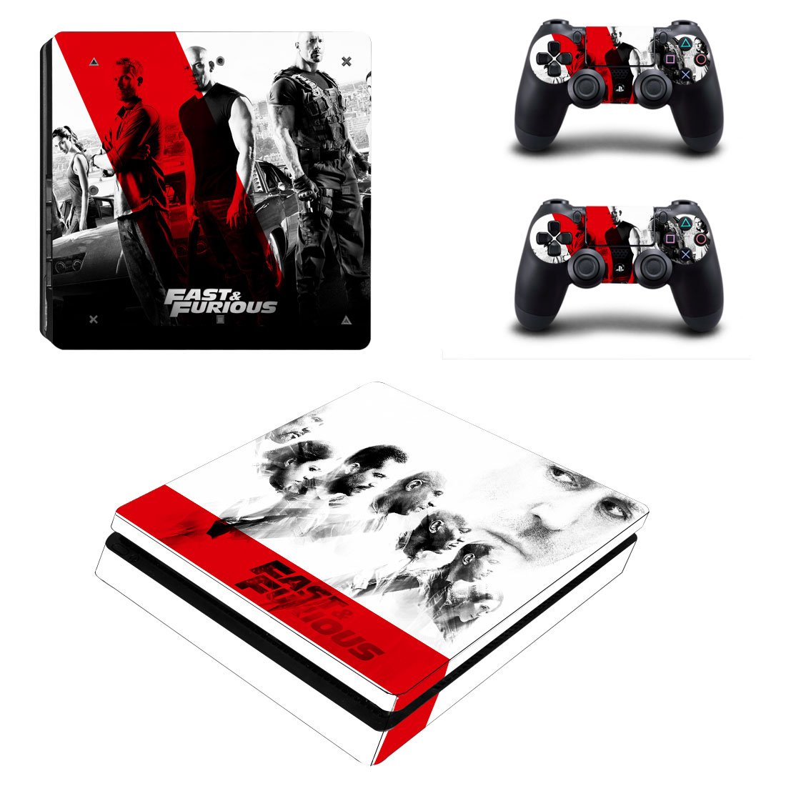 Fast And Furious PS4 Slim Skin Sticker Decals PS4 Console And Controllers Protect Your PS4
