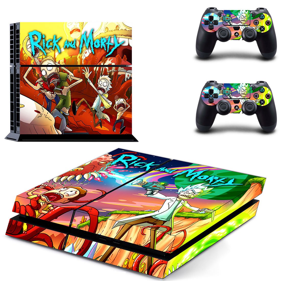 Rick And Morty PS4 Skin Sticker Decals PS4 Console And Controllers Protect Your PS4