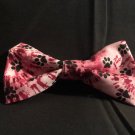 Pink Paw Prints Tie Dye Bow Tie (Large)
