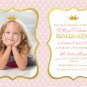 Princess Birthday Invitation Design 1 with photo Printable Digital Gold Pink Elegant