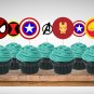 Avenger Logo Superhero Cupcake Toppers Printable Digital Instant Download