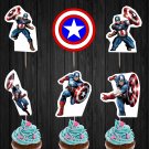 Captain America Avengers Superhero Assorted Cupcake Toppers Digital Printable Instant Download