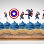 Captain America Avengers Superhero Assorted Cupcake Toppers Digital Printable Instant Download