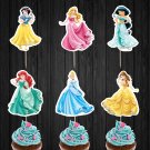 Disney Princesses Cupcake Toppers Princess Digital Printable Instant Download