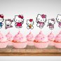 Hello Kitty Assorted Cupcake Toppers Digital Printable Instant Download