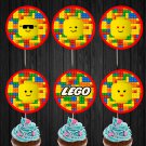 Lego Faces Cupcake Toppers Expressions Digital Printable Instant Download