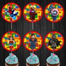 Lego Superheroes Cupcake Toppers Superhero Printable Digital Instant Download