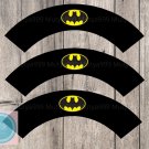 Batman Superhero Cupcake Wrappers Printable Digital Instant Download