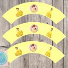 Belle Disney Princess Cupcake Wrappers Printable Digital Instant Download