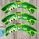 Ben 10 Ten Aliens Monsters Cupcake Wrappers Printable Digital Instant Download