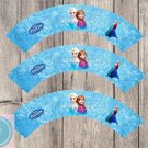Frozen Disney Elsa Anna Cupcake Wrappers Printable Digital Instant Download