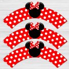 Minnie Mouse Disney Cupcake Wrappers Printable Digital Instant Download