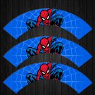 Spiderman Avengers BLUE Cupcake Wrappers Printable Digital Instant Download