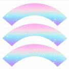 Unicorn Design 3 Galaxy Pastel Stars Cupcake Wrappers Printable Digital Instant Download