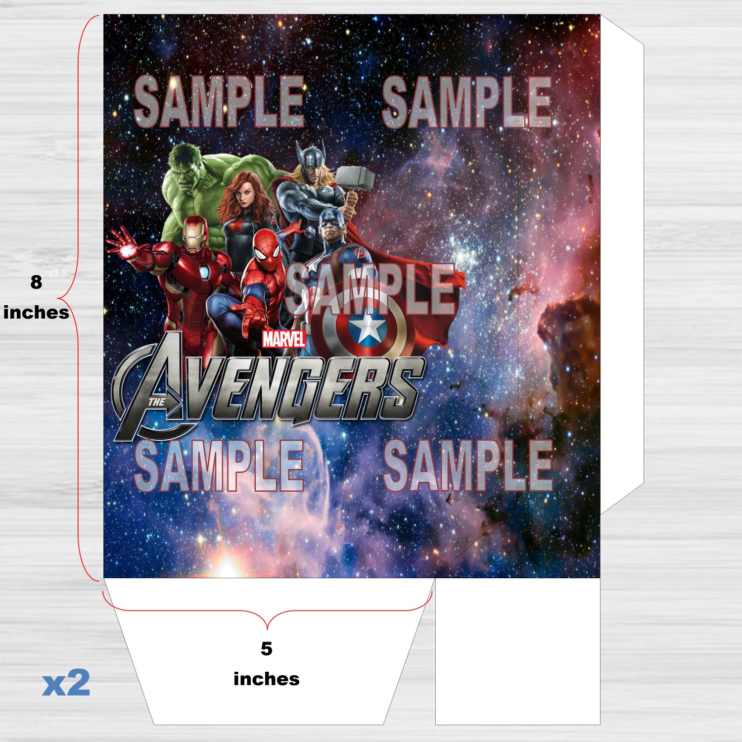 Avengers Superhero Favor Paper Bag Template Printable Digital Instant ...