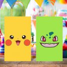 Pokemon 6 Designs Favor Loot Paper Bag Template Printable Digital Instant Download Pokemons Monsters