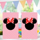 Minnie Mouse Pink Favor Loot Paper Bag Template Printable Digital Instant Download