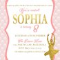 Ballerina Invitation Design 1 Princess Pink Gold Glitters Elegant Classic Ballet Dancer Dance