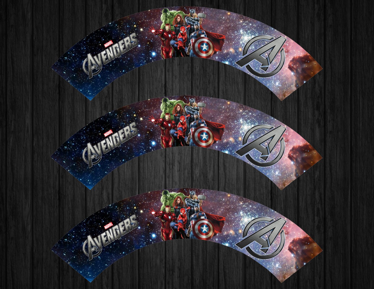 Avengers Cupcake Wrappers Instant Download Marvel Avenger Spiderman Iron Man Captain America