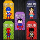 Superhero Design 1 Favor Tags Instant Download Printable Digital superheroes loot box birthday